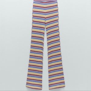 Zara Ribbed Flare Pull On Pants